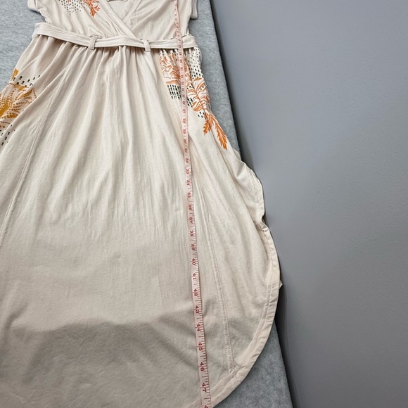 Anthropologie x DAILY PRACTICE Short-Sleeve V-Neck Midi Dress sz Medium - Picture 14 of 17